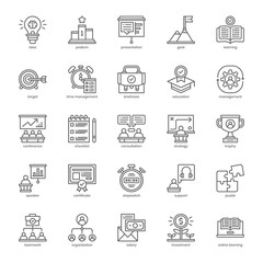 Business Training icon pack for your website design, logo, app, UI. Business Training icon outline design. Vector graphics illustration and editable stroke.