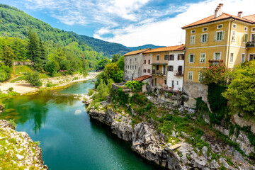 Fototapeta na wymiar Unterwegs im schönen Soca-Tal bei Kanal ob Soči - Slowenien