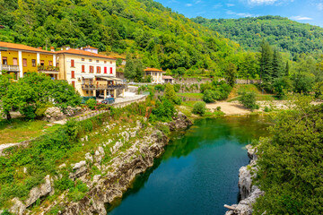 Fototapeta na wymiar Unterwegs im schönen Soca-Tal bei Kanal ob Soči - Slowenien