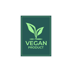 Vegan product label design vector