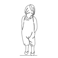 girl in trendy overalls