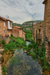Fototapeta na wymiar beautiful landscape at little town of Orbaneja del Castillo