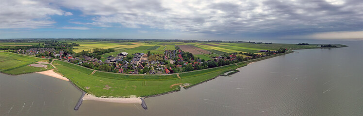 Obraz premium Aerial panorama from the village Schellinkhout in Noord Holland the Netherlands