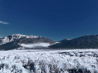 Infrared photo of a mountains and a valley