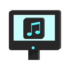 computer icon inside which is a music icon