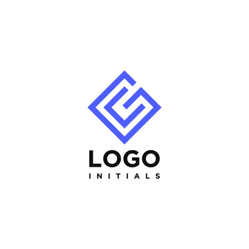 Simple initial letter GC CG logo design vector 