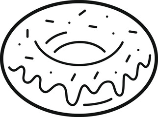 Vector icon of donut; The editable ilustration of sweet bakery