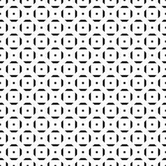 Repeated black figures on white background. Geometric wallpaper. Seamless surface pattern design with trapezium and squares. Tiles motif. Digital paper for textile print, web designing. Vector art.