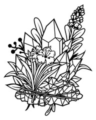 Witch Crystal illustration, Witchy Shirt illustration, Halloween Tumbler Eps