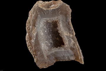 agate stone with internal druze quartz crystals