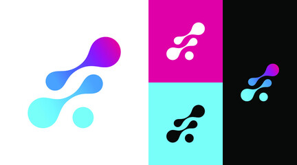 Molecule Biology Science Logo Design Concept