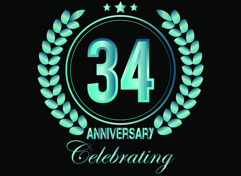34 years birthday logo hi-res stock photography and images - Alamy