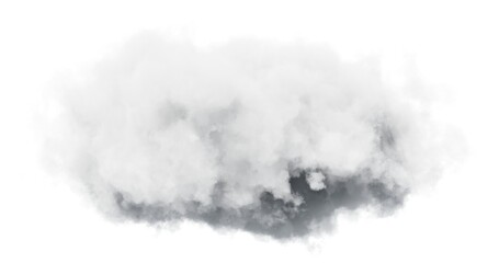 White cloud on white background. 3d rendering.	
