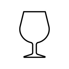 glass of wine- line  vector icon