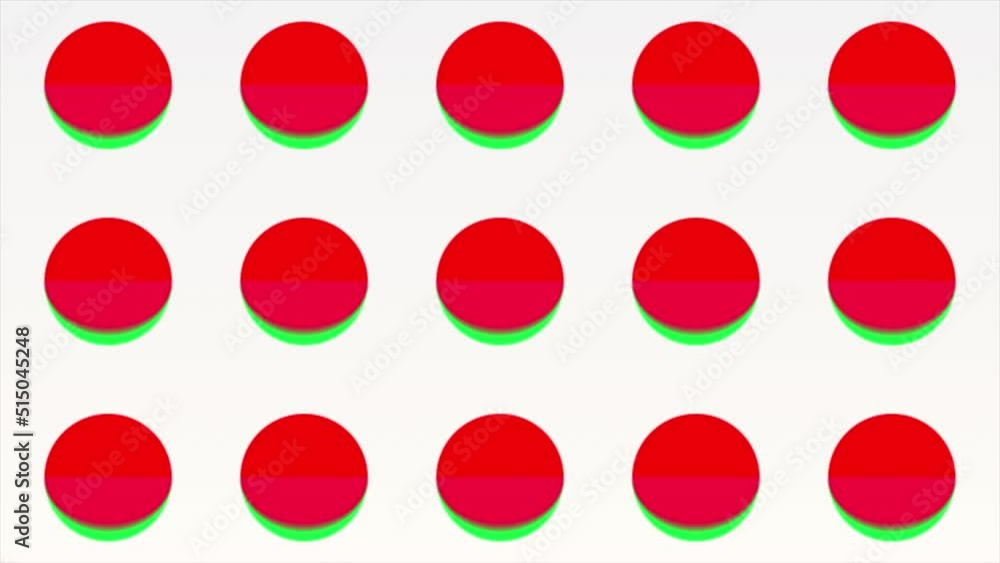 Poster white background.motion.bright multicolored circles changing in different directions and with high s