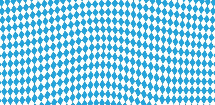 Bavarian Oktoberfest Pattern with Blue and White Rhombus Flag of Bavaria Oktoberfest Blue Checkered Background Wallpaper Vector Old Diamonds Background with Cracks and Dust