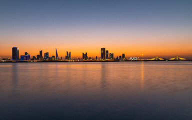 Fototapeta na wymiar City skyline at sunset, Manama, Bahrain