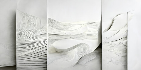 Abstract illusion made of natural stone, plaster. Art wall gallery.
