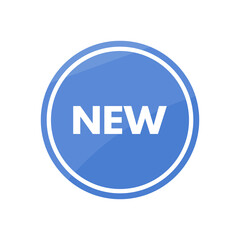 blue sticker new. News, promotion, news sign on a blue background. Icon, sticker, sign