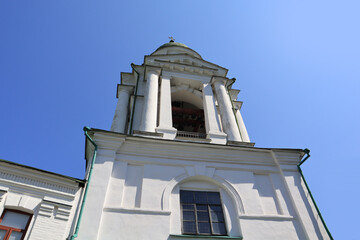 Bell tower of Frolovsky monastery on Podil in Kyiv, Ukraine	