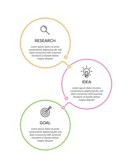 Vertical infographic design with icons and 3 options or steps. Thin line. Infographics business concept. Can be used for info graphics, flow charts, presentations, mobile web sites, printed materials.
