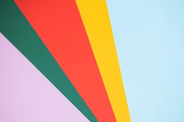 Wandcirkels plexiglas Bright multicolored rainbow paper background. Geometric. Vivid colors layout. Abstract colorful texture layout © ALEXSTUDIO