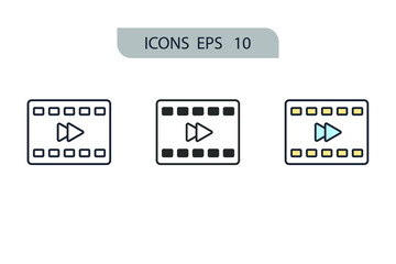 video maker icons  symbol vector elements for infographic web