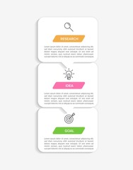 Vertical infographic design with icons and 3 options or steps. Thin line. Infographics business concept. Can be used for info graphics, flow charts, presentations, mobile web sites, printed materials.