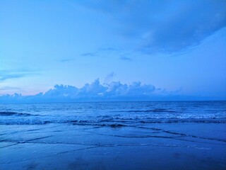 Azure Blue Beach Ocean Morning Waves Seascape