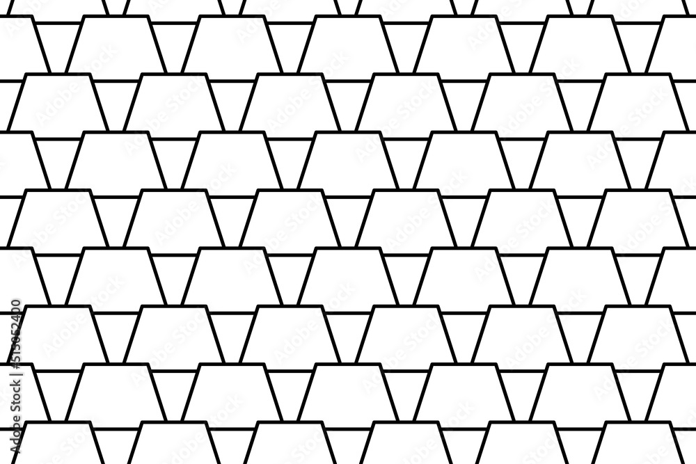 Poster seamless pattern completely filled with outlines of trapezoid symbols. elements are evenly spaced. v