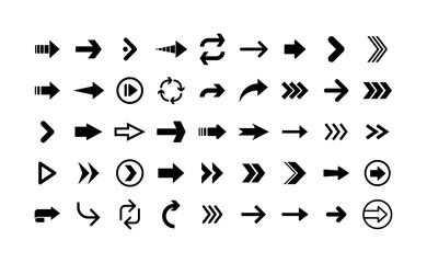 Fototapeta na wymiar Arrow vector icon collection. Set of arrow elements for design.