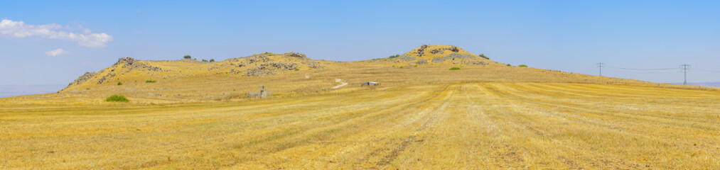 Fototapeta na wymiar Horns of Hattin panorama, extinct volcano in the Lower Galilee