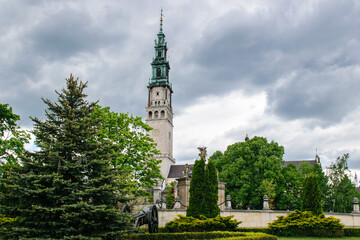 Panorama of Jasna Gora Monastery in Poland