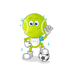 tennis ball playing soccer illustration. character vector