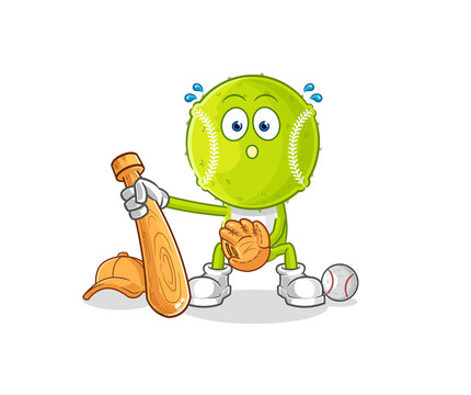 tennis ball baseball Catcher cartoon. cartoon mascot vector