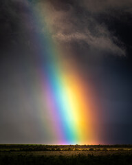 Epic, colorful rainbow in Iceland.