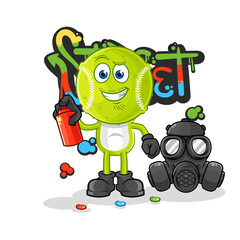 tennis ball graffiti artist vector. cartoon character