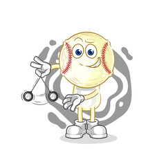 baseball head hypnotizing cartoon. cartoon mascot vector