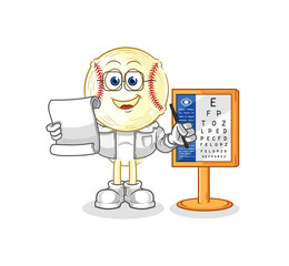 baseball head oculist cartoon. cartoon mascot vector