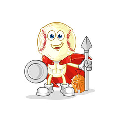 Obraz premium baseball head spartan character. cartoon mascot vector