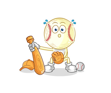 baseball head baseball Catcher cartoon. cartoon mascot vector