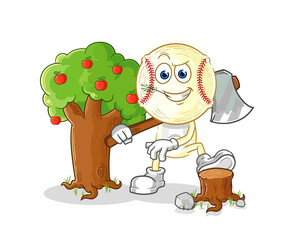 baseball head Carpenter illustration. character vector