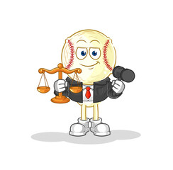 baseball head lawyer cartoon. cartoon mascot vector