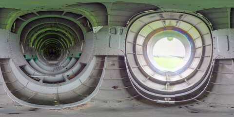 Inside of the old army russian jet 360 photo