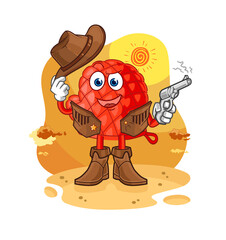 cooking glove cowboy with gun character vector