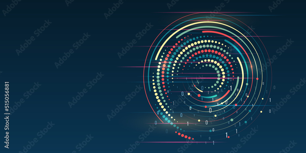 Leinwandbilder Structuring the flow of information. Data analytics concept. Sorting a large amount of data on a dark background.
