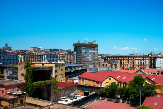 Aerial view of Napoli Porta Nolana railway station.
