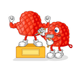 cooking glove sculptor character. cartoon mascot vector