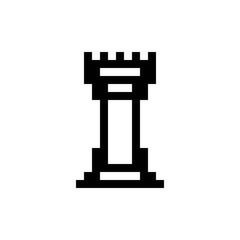 Chess pieces, a Rook. Pixel vector illustration.