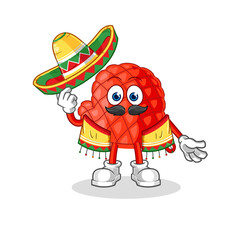 cooking glove Mexican culture and flag. cartoon mascot vector